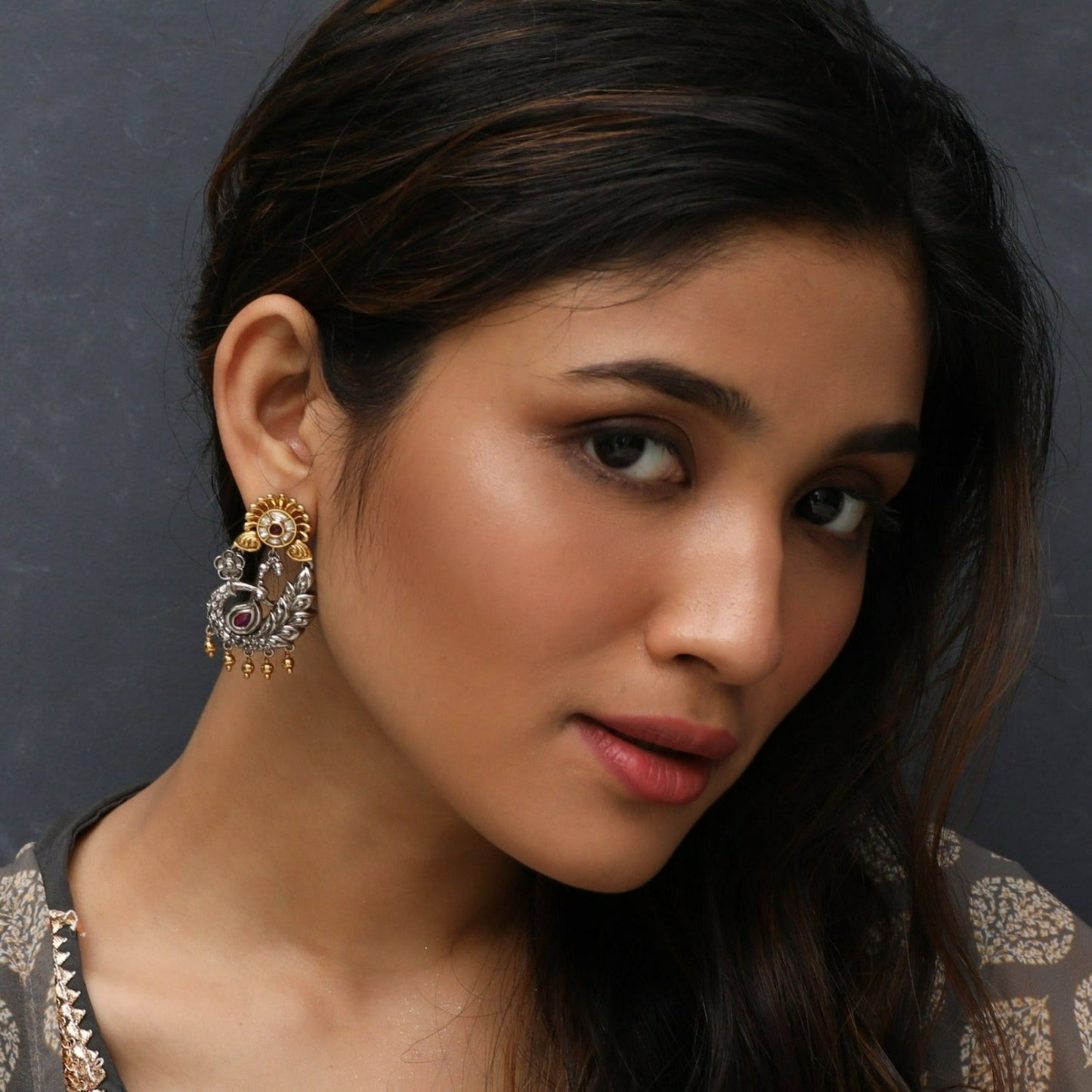 Elegance Oxidized Silver Drop Earrings