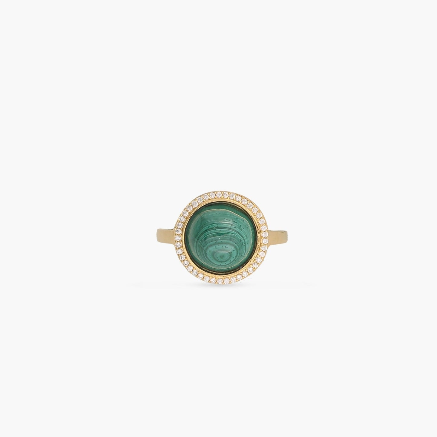 Malachite Hoop Silver Finger Ring