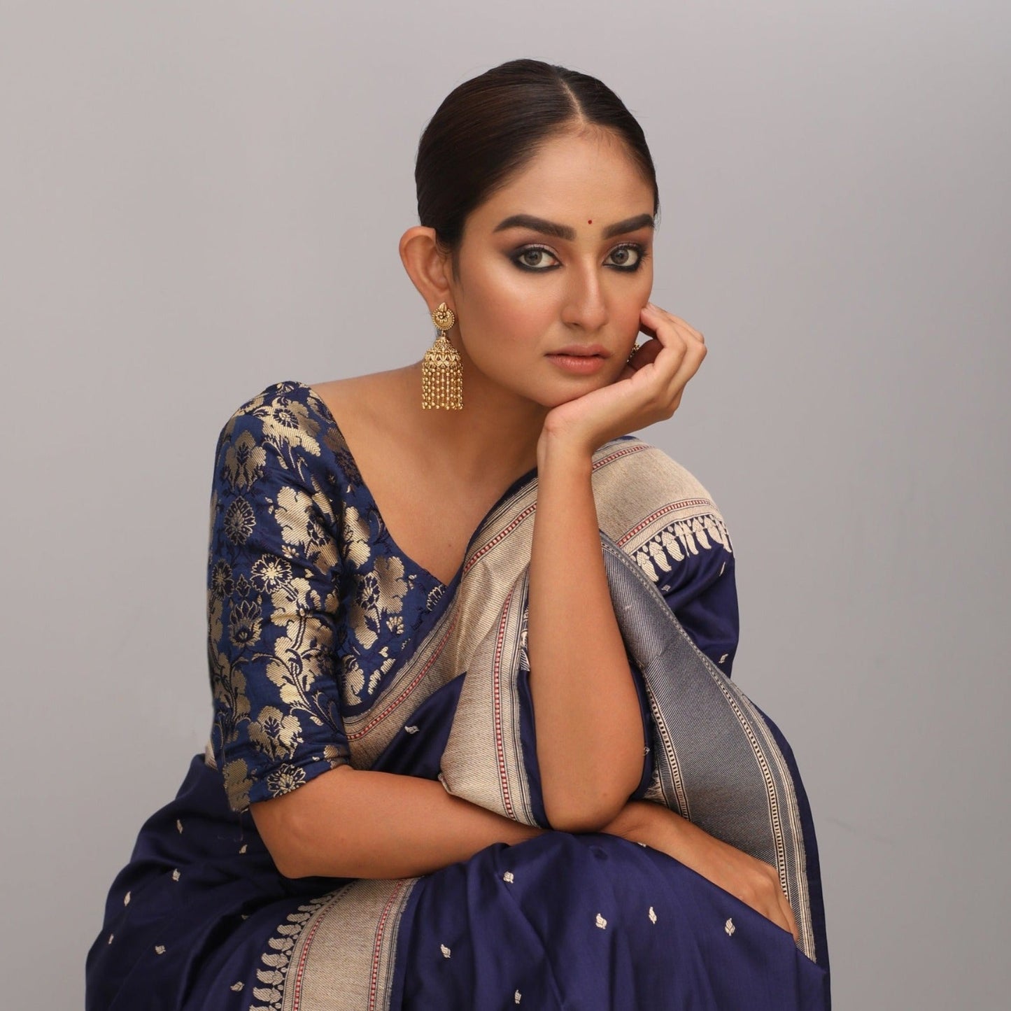 Swara Floral Frill Silver Jhumki Earrings