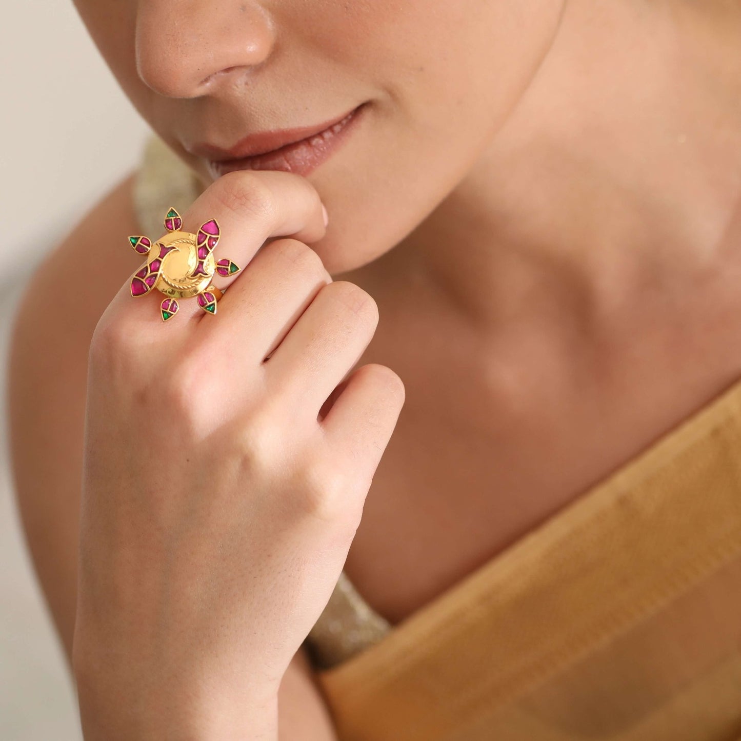 Matsya Round Silver Ring