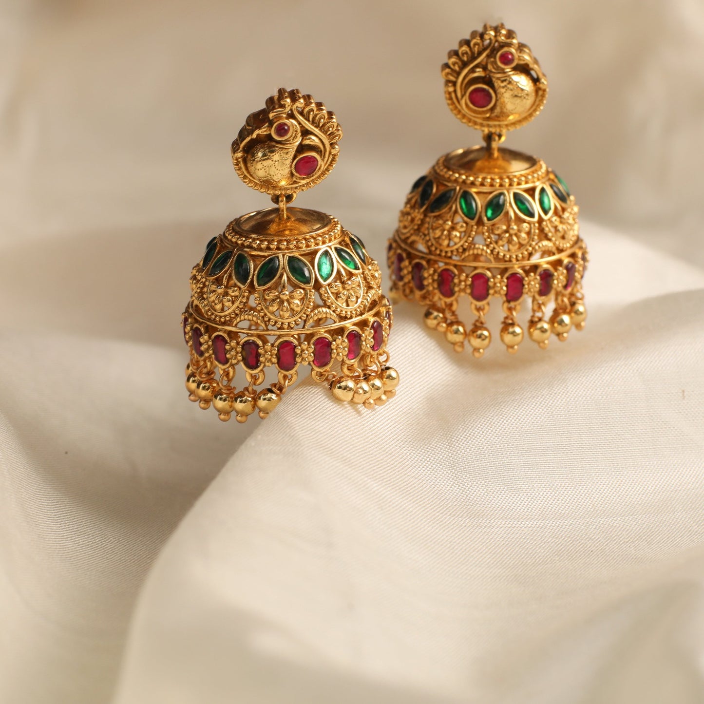 Mohona Kempu Jadau Silver Jhumki
