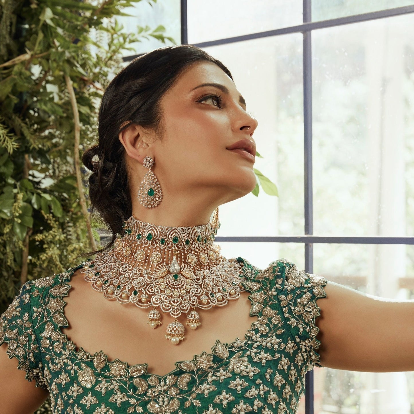 Rasika Dazzling Silver CZ Earrings