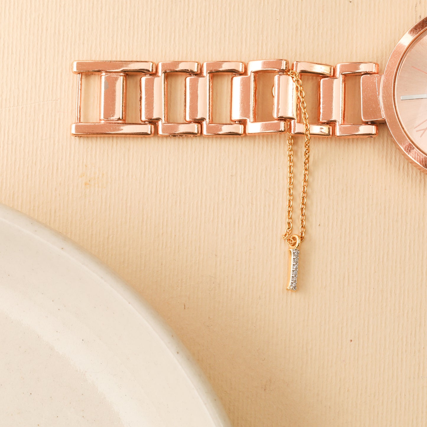 Alphabet CZ Gold Plated Silver Watch Charm