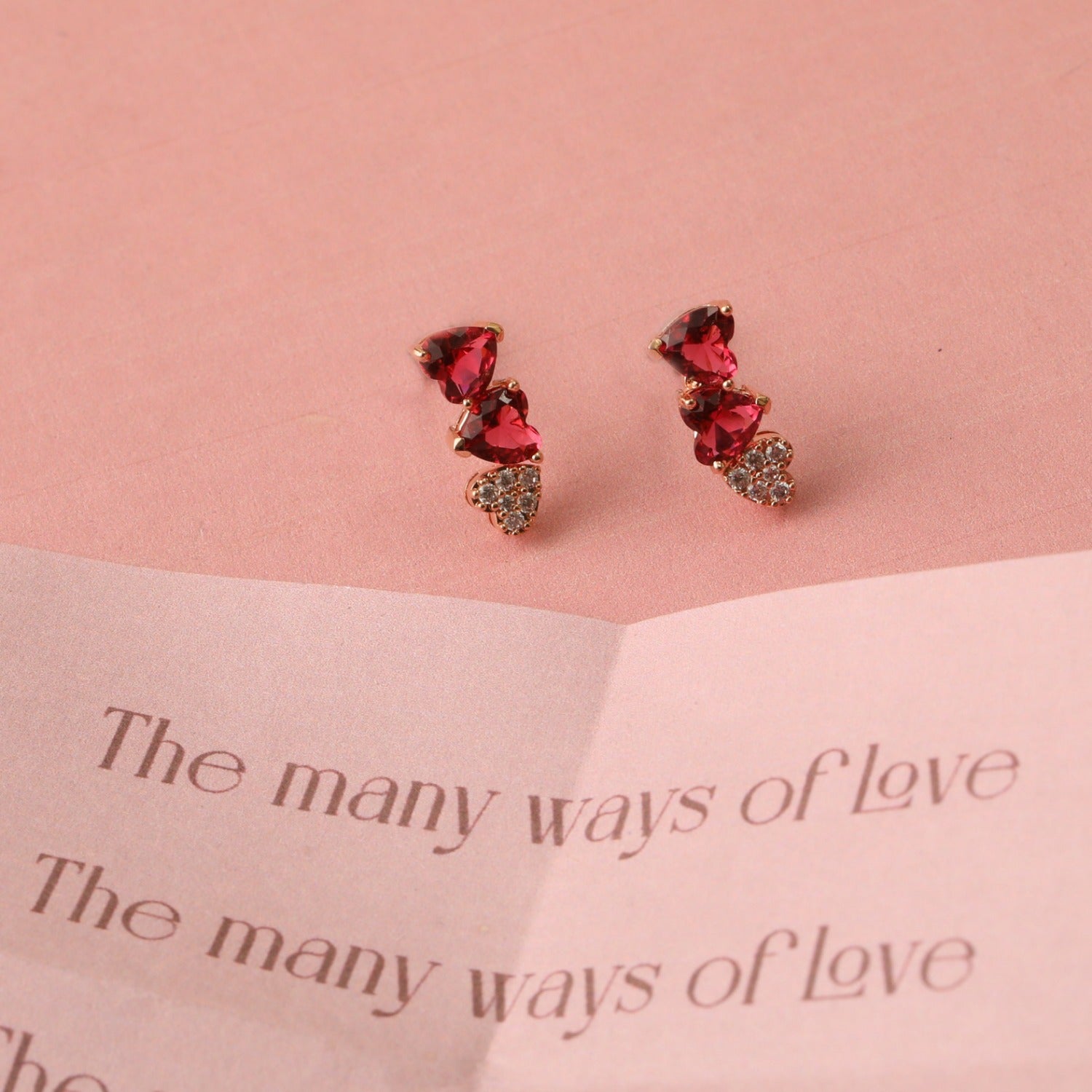 Heart CZ Silver Mini Stud Earrings