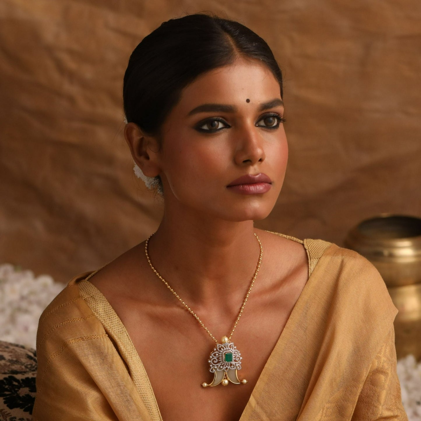 Iris CZ Silver Pendant Set