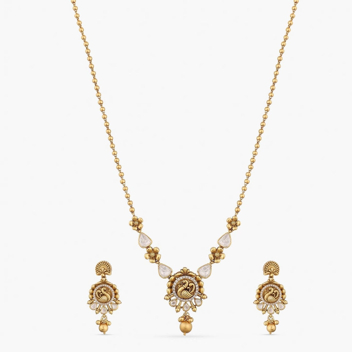 Mayoorika Nakshi Mozzo Silver Necklace Set