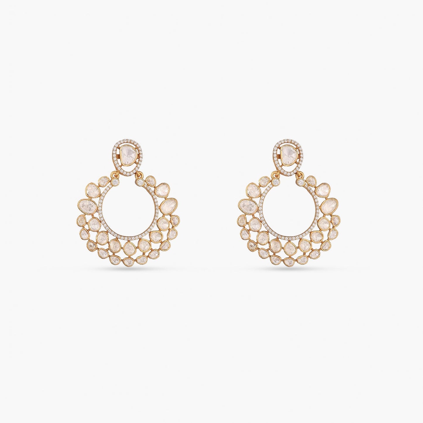 Nita Moissanite Silver Chandbali Earrings