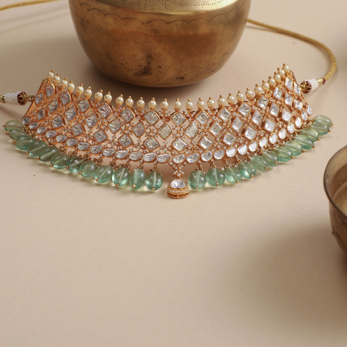 Parvati Moissanite CZ Silver Choker