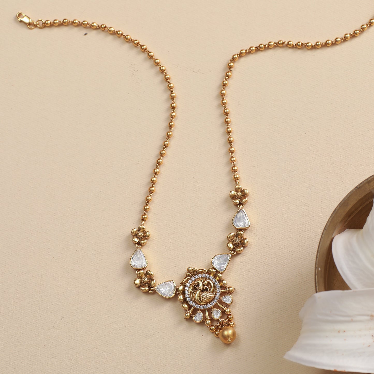 Mayoorika Nakshi Mozzo Silver Necklace Set
