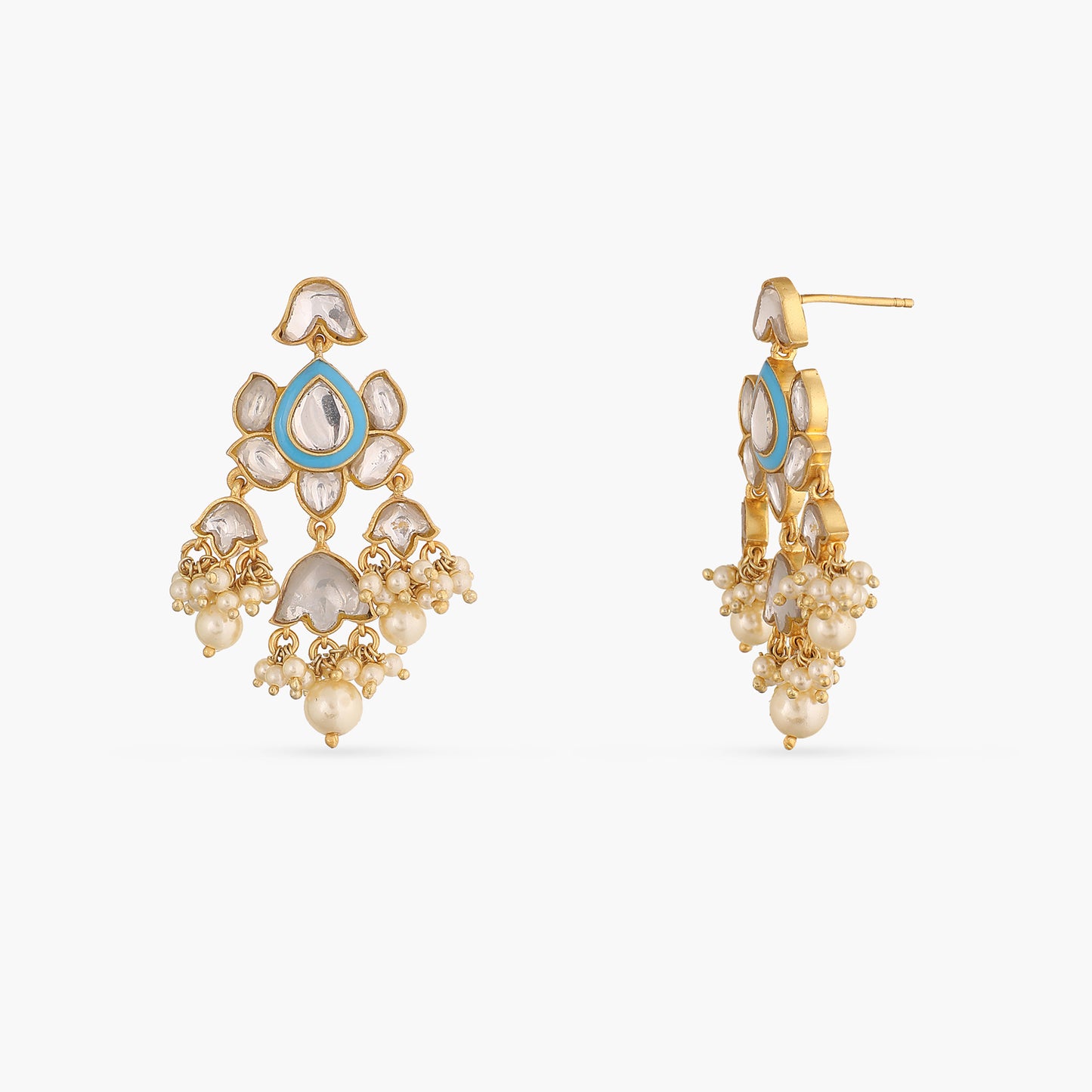 Eila Jadau Pearl Silver Earings