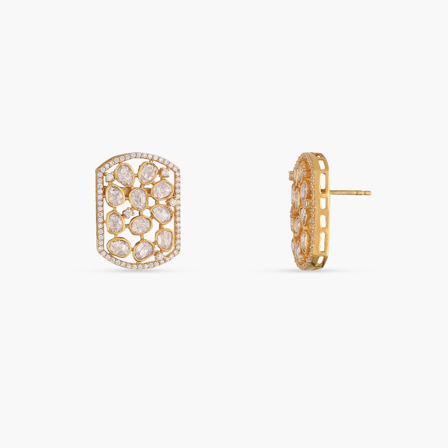 Trayi Moissanite CZ Silver Stud Earrings