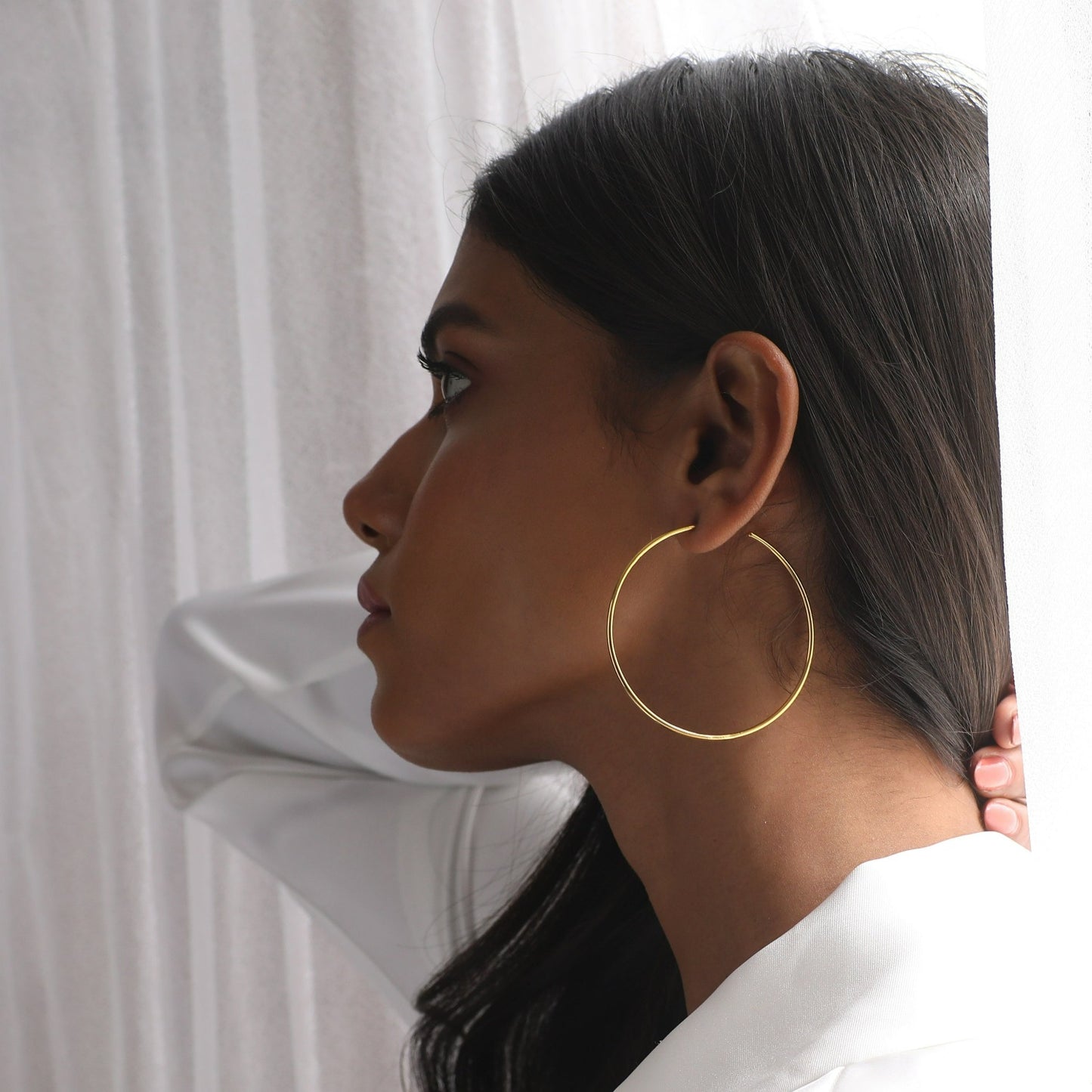 Oversize Silver Hoop Earrings