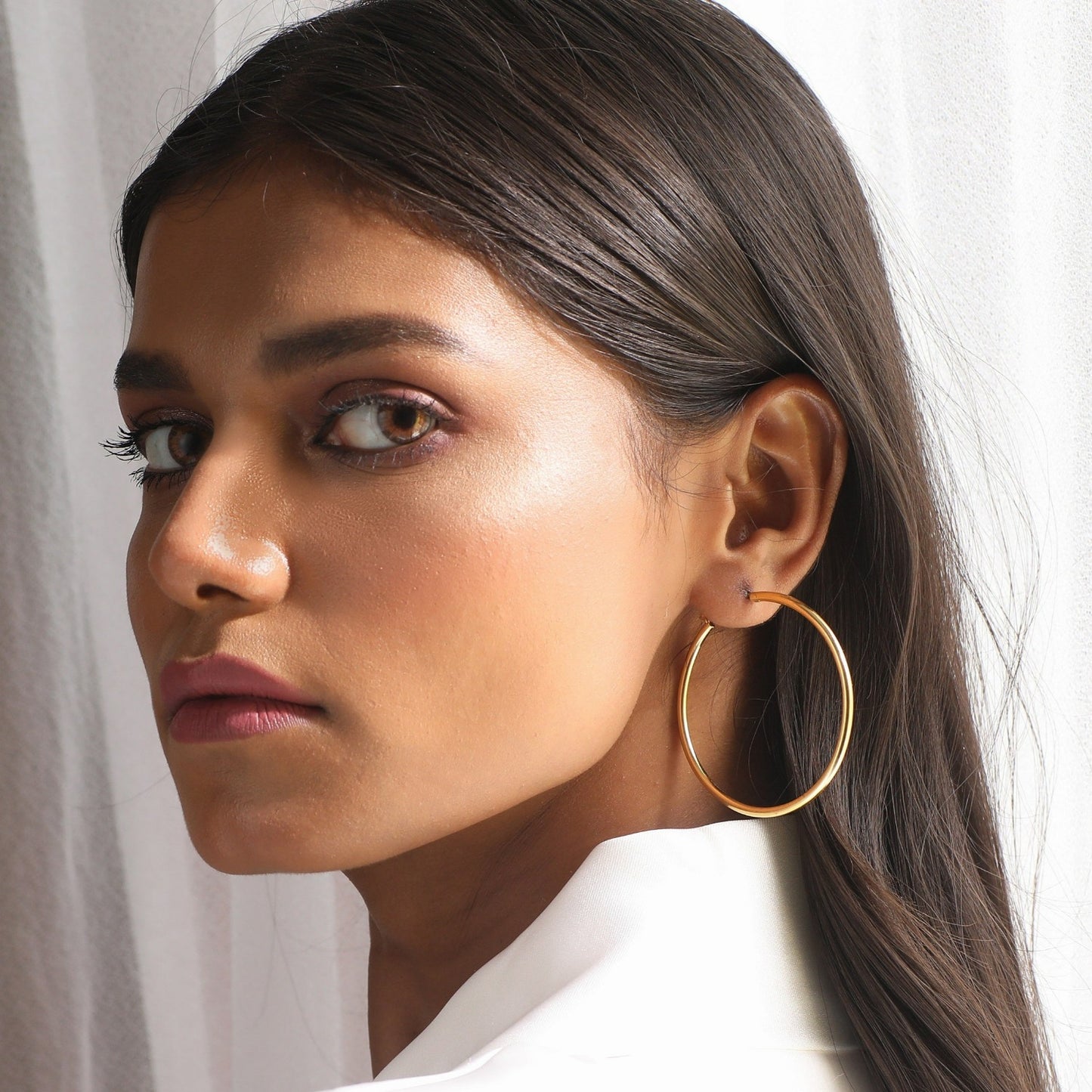 Simple Silver Hoop Earrings