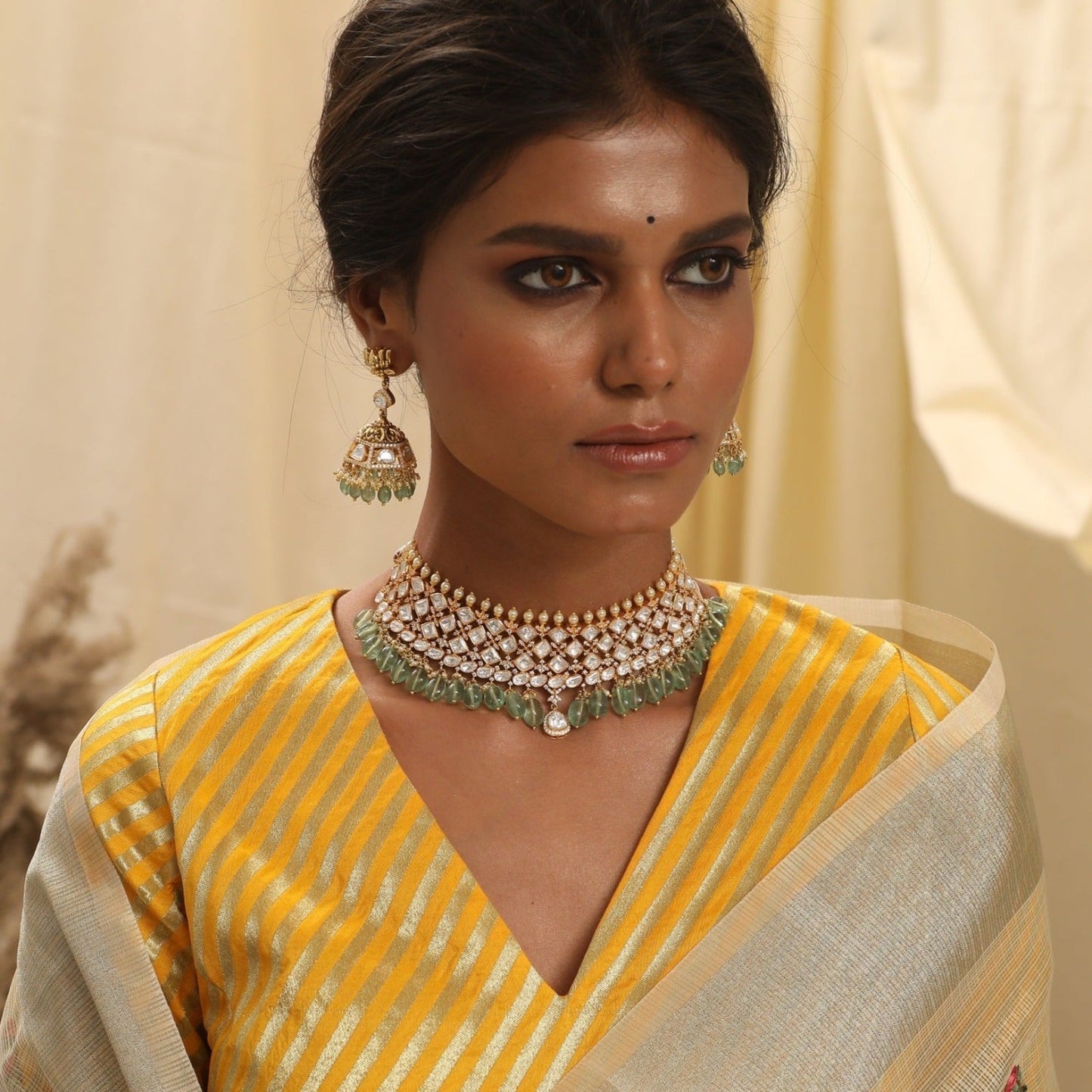 Parvati Moissanite CZ Silver Choker