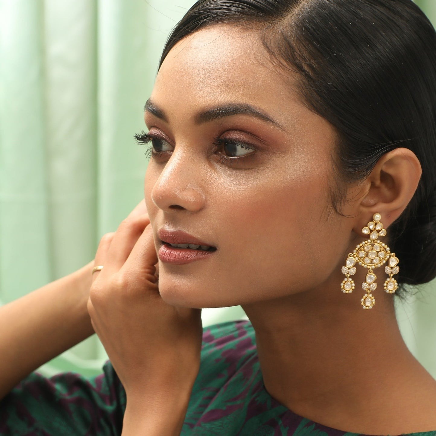 Haya CZ Silver Drop Earrings