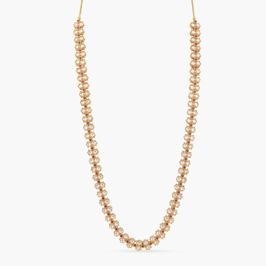 Jalari Jadau Gold Plated Silver Long Necklace