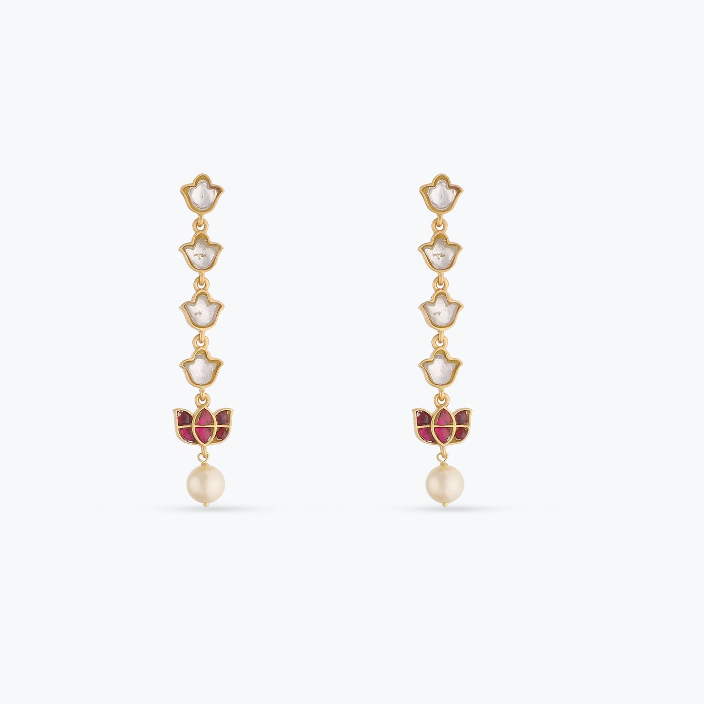 Mrinala Gold Plated Silver Drop Earrings