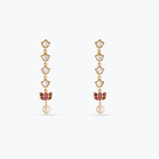 Mrinala Gold Plated Silver Drop Earrings