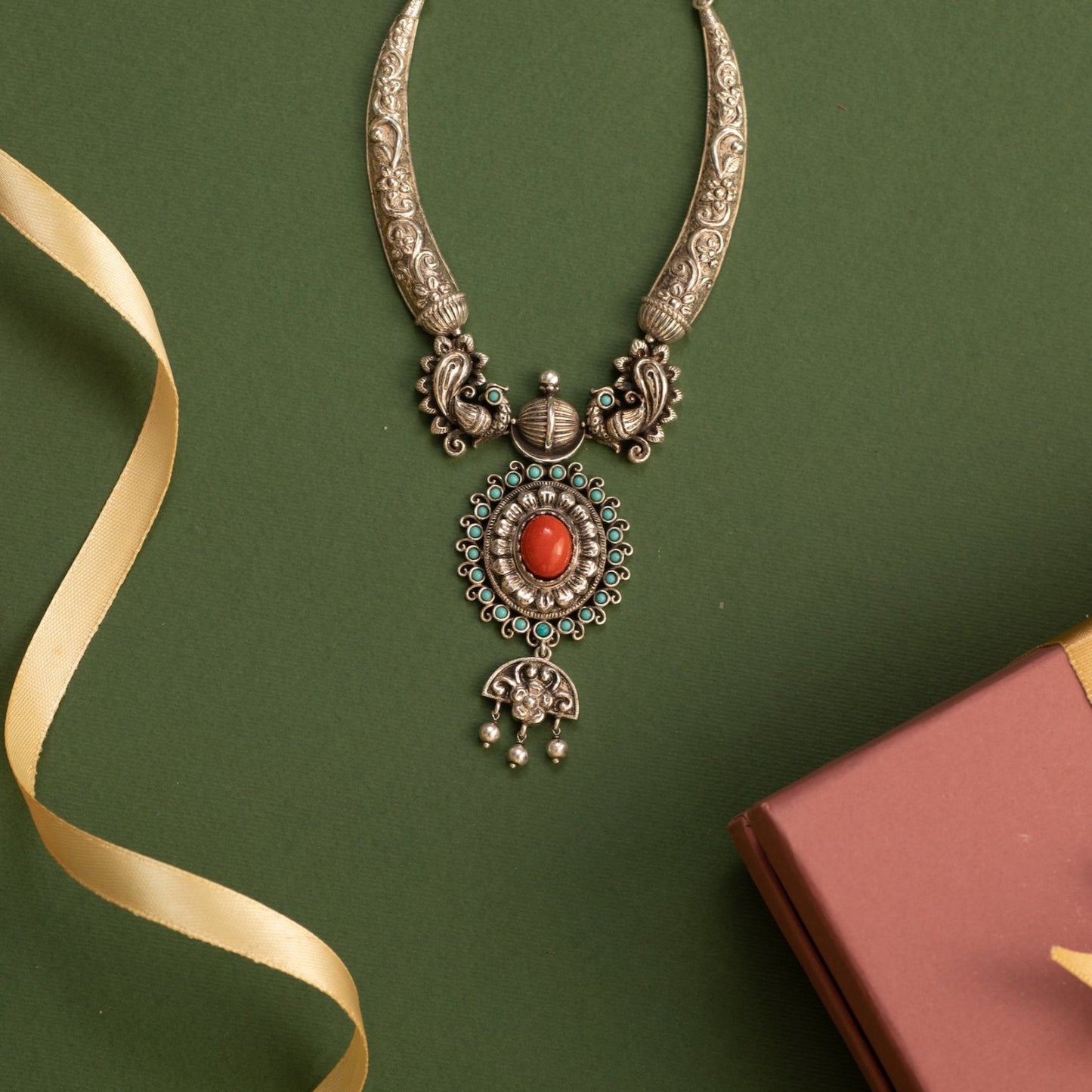 Okya Tribal Silver Hasli Necklace