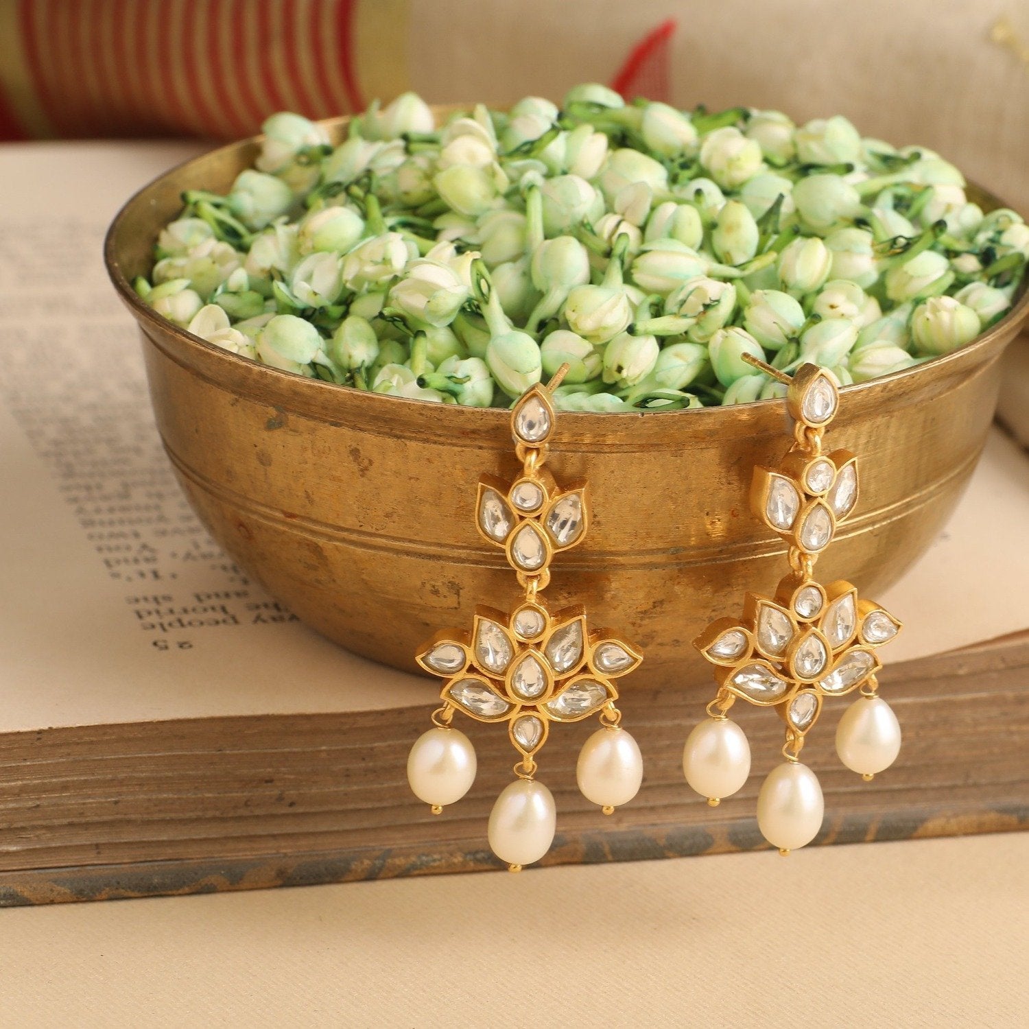 Shukti Jadau Pearl Silver Earring
