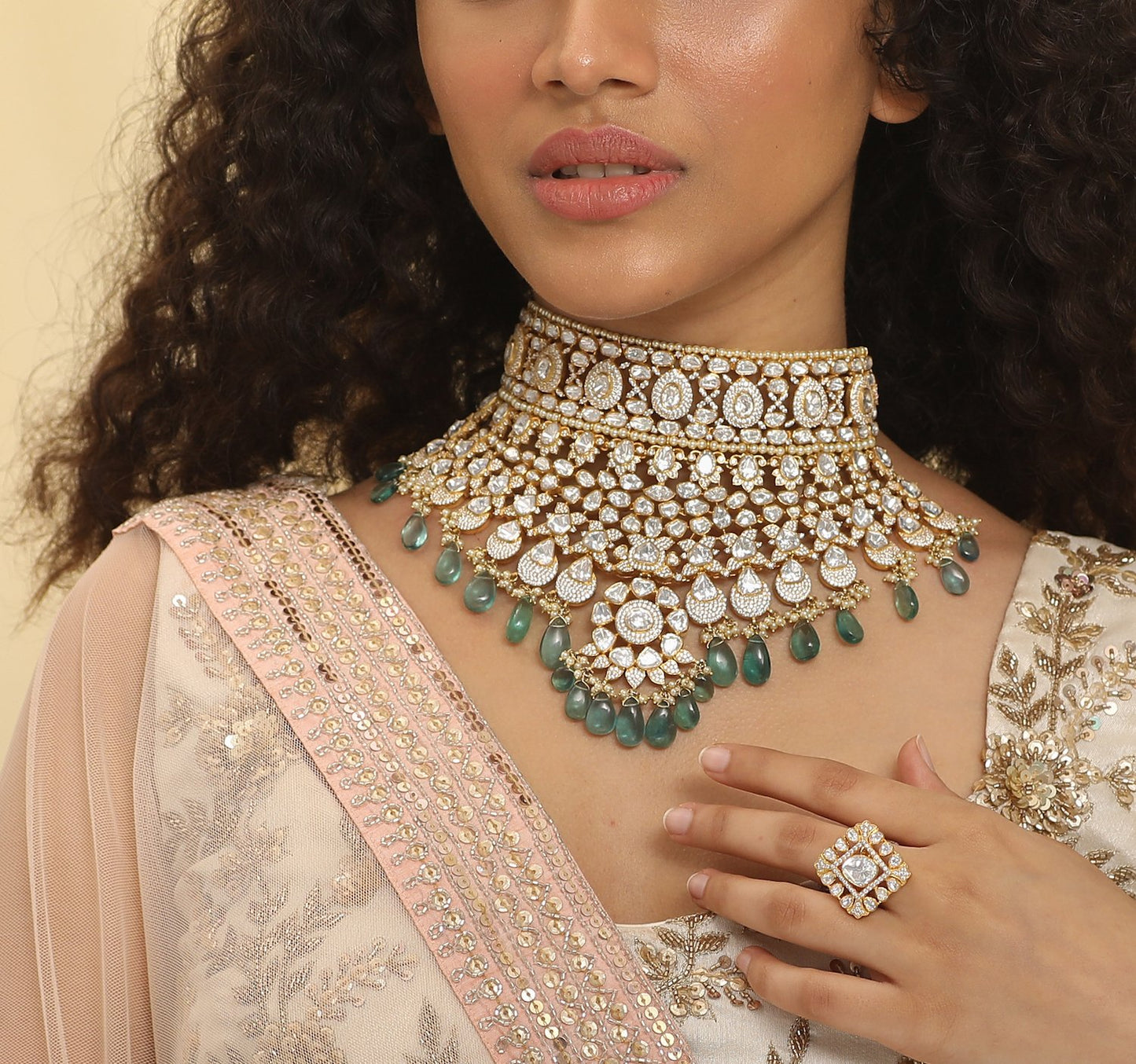 Rasika Grandeur Moissanite Silver Choker