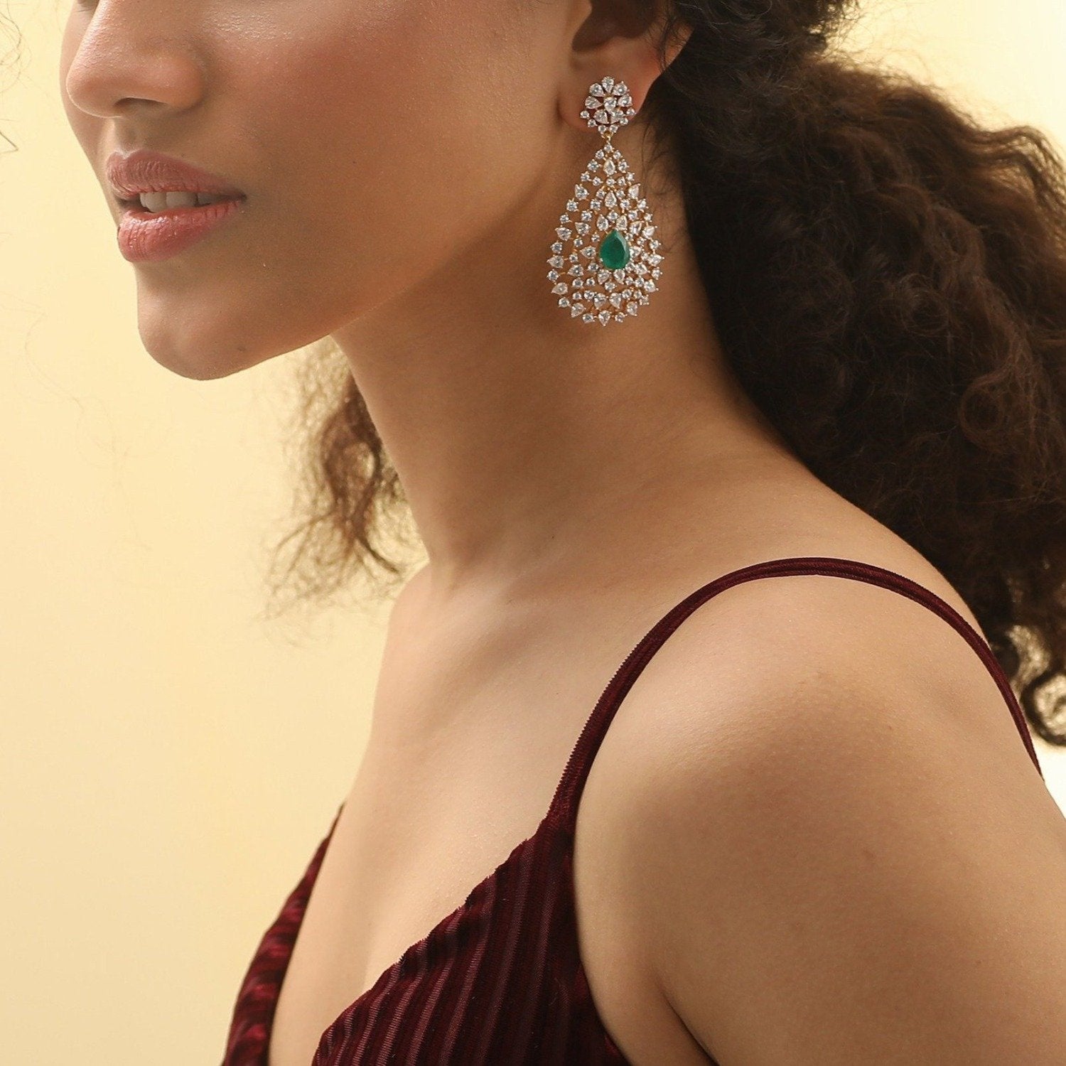 Rasika Dazzling Silver CZ Earrings