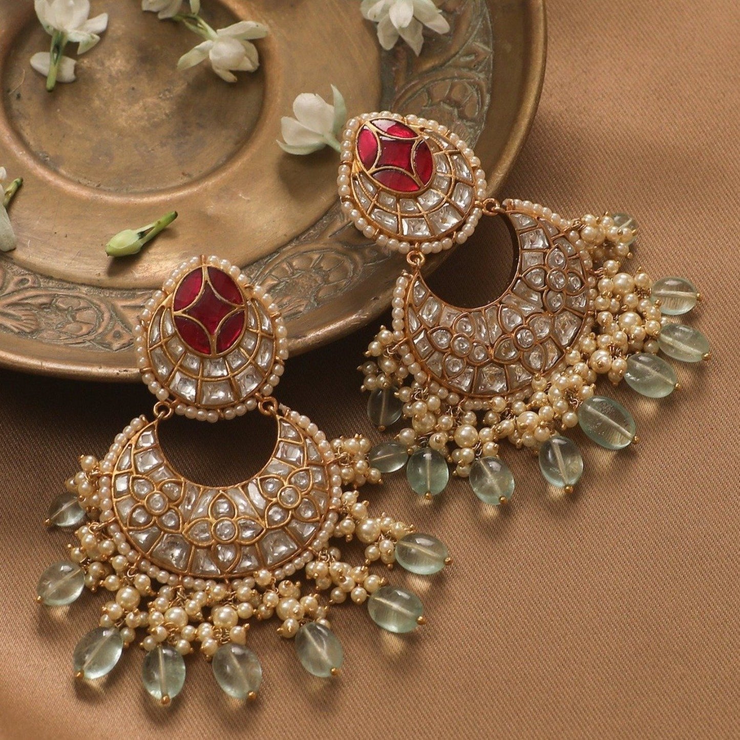 Satkriti Silver Chaandbali Earrings