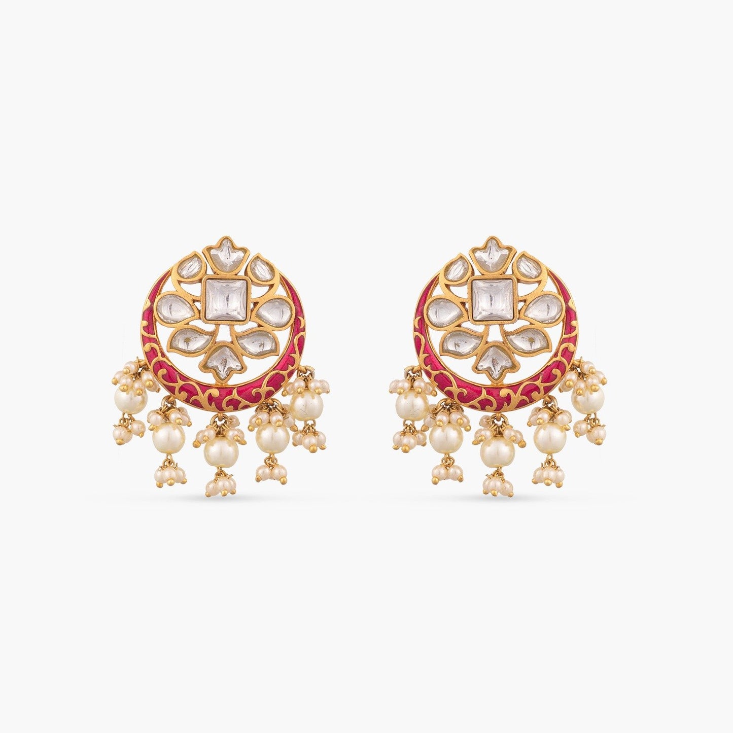 Chandni Enamel Silver Earrings
