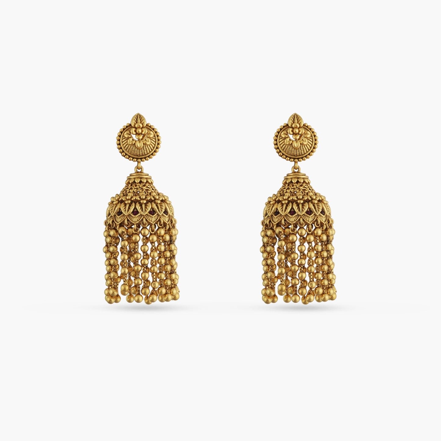 Swara Floral Frill Silver Jhumki Earrings