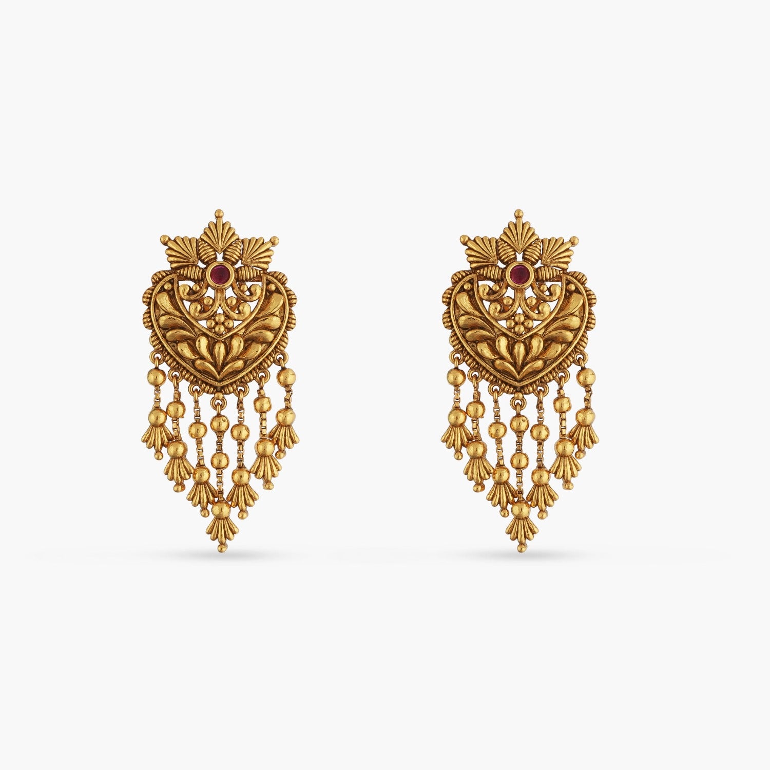 Swara Floral Frill Silver Drop Earrings