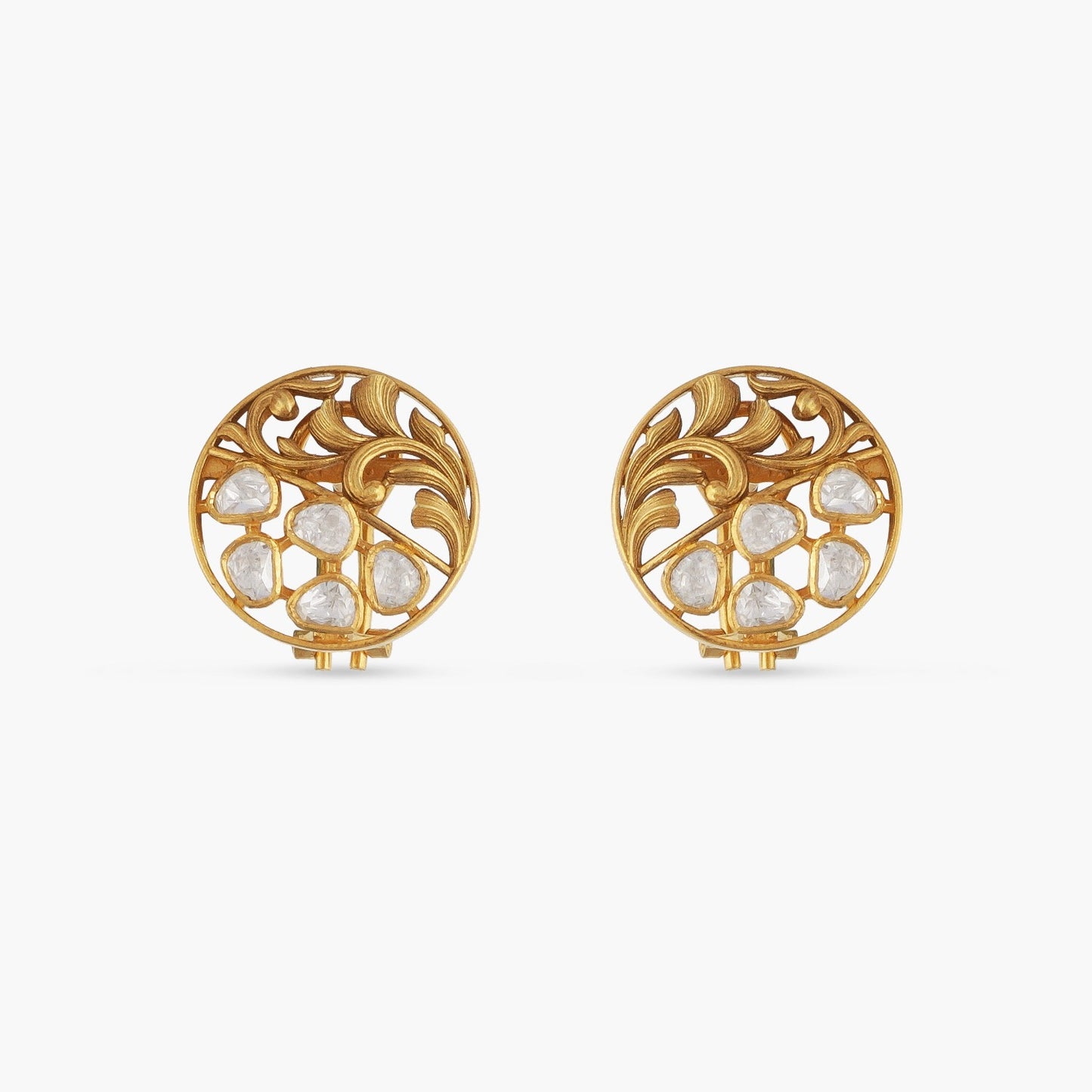Baroque Moissanite Silver Stud Earrings