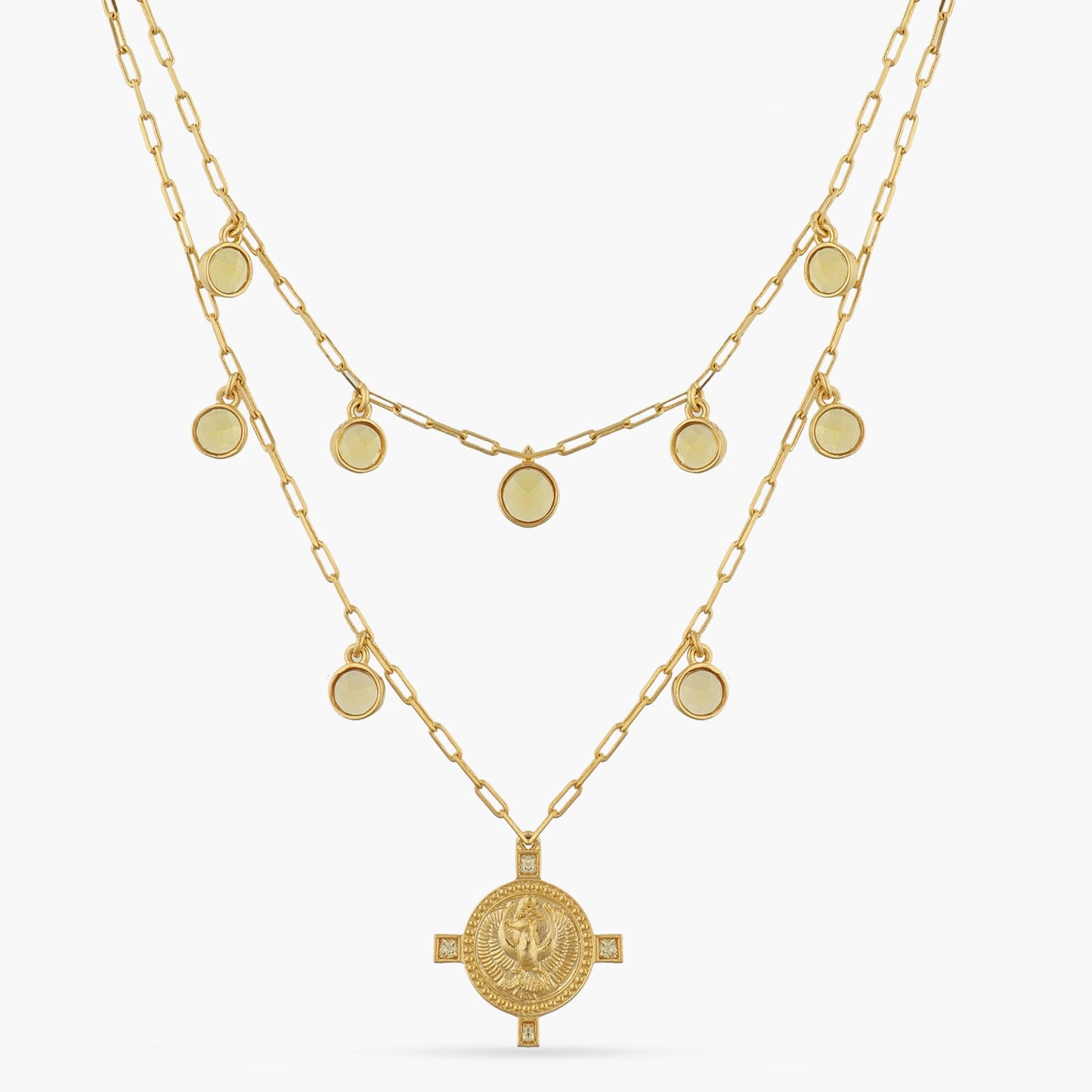 Citrine Scorpio Zodiac Layered Gold Plated Silver Necklace