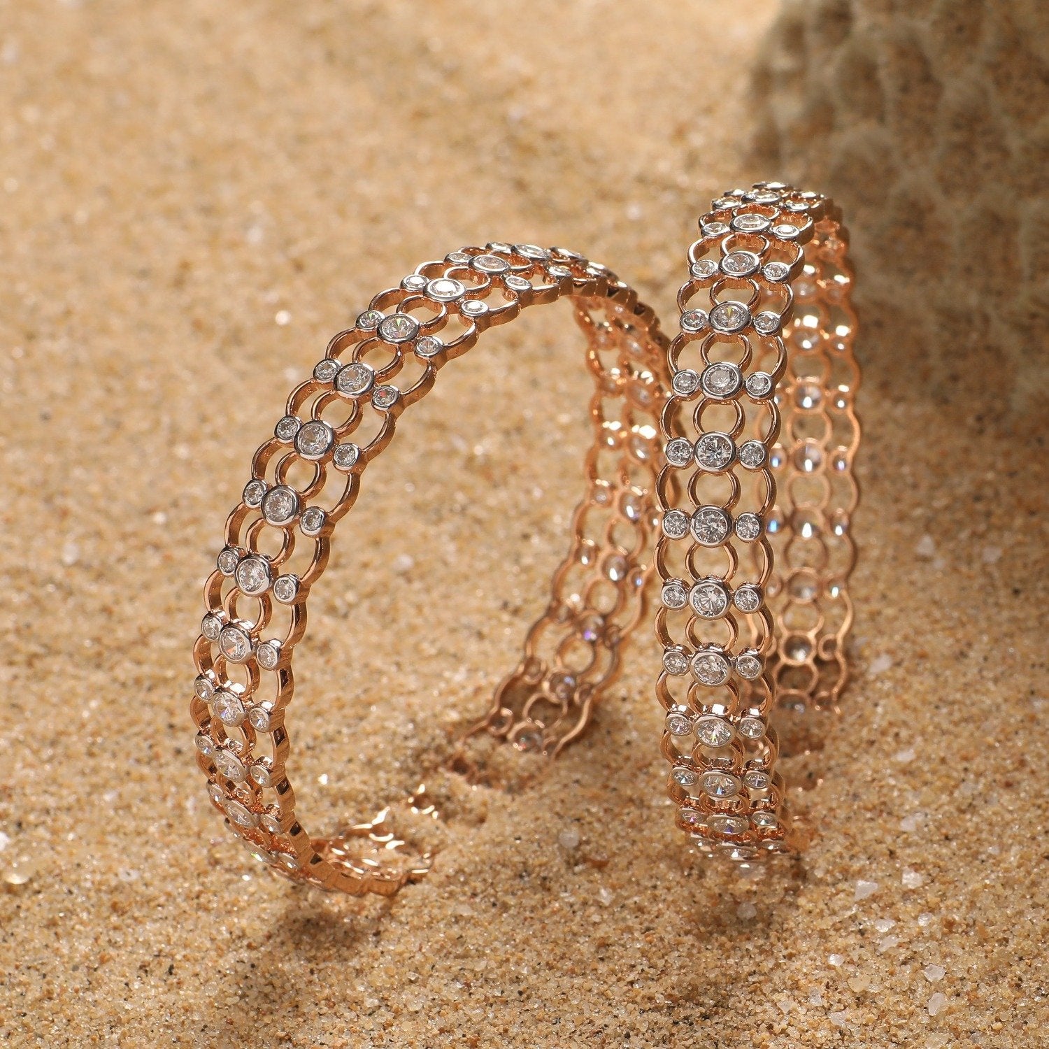 Eshana CZ Silver Bangles