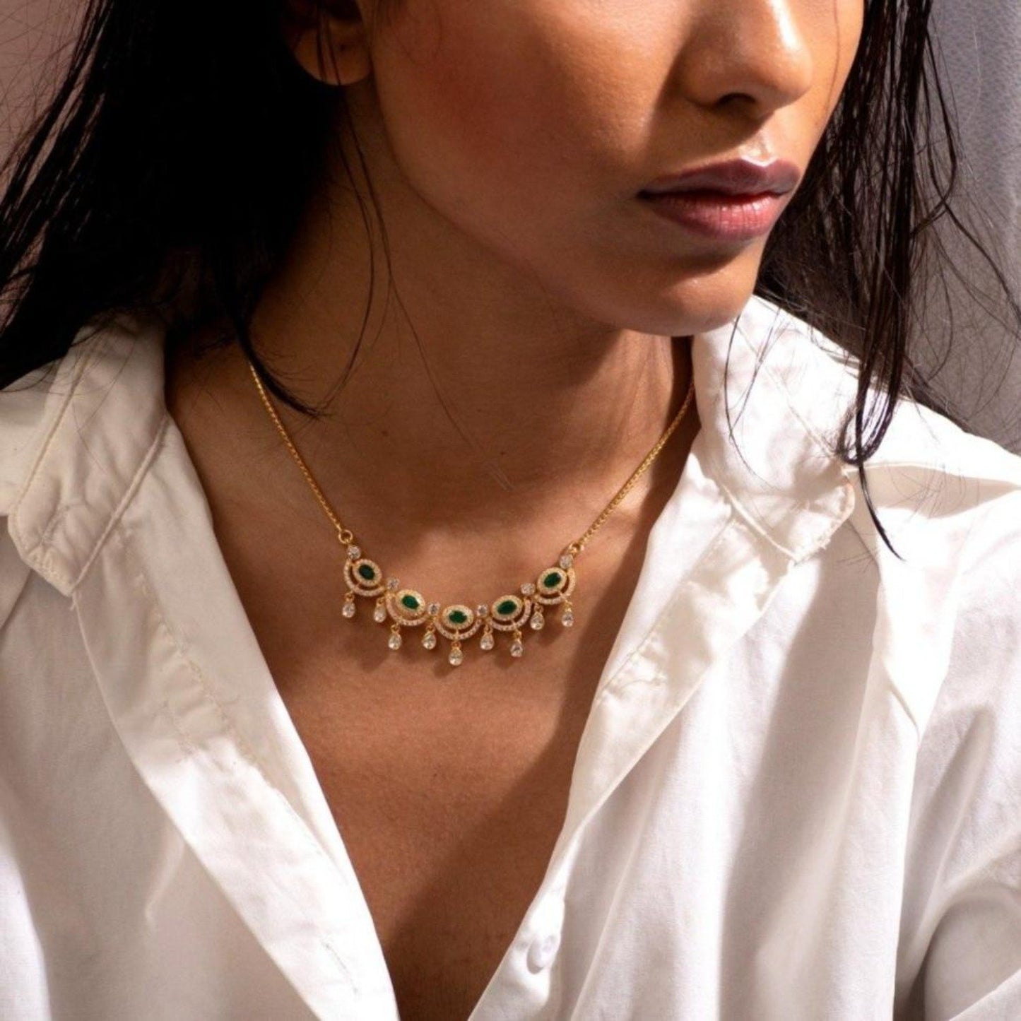 Anya CZ Silver Pendant Necklace