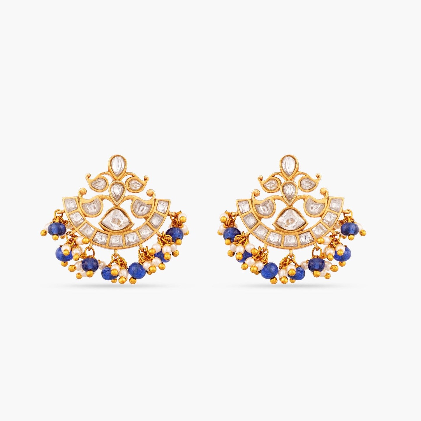Anupa Jadau Silver Earrings