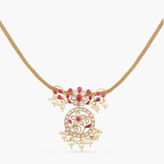Zahra Jadau Silver Pendant Necklace
