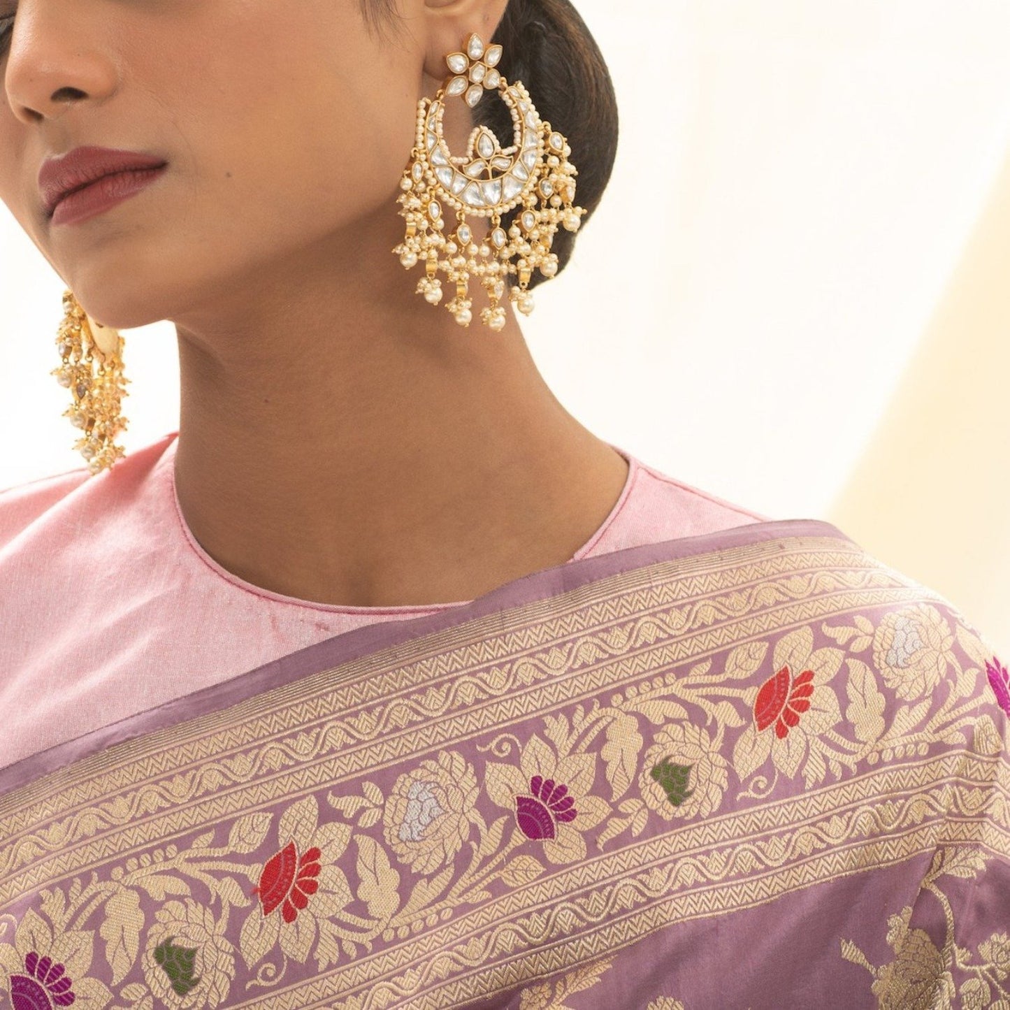 Ashuti Jadau Silver Earrings