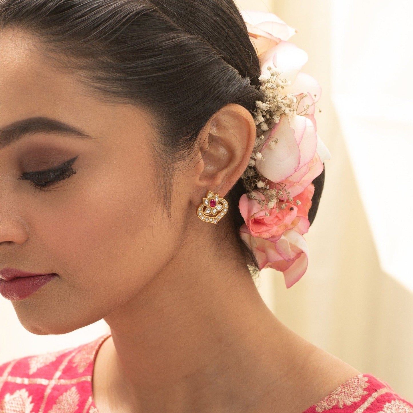 Kijjala Jadau Silver Earrings