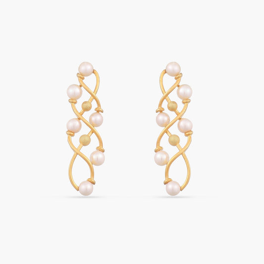 Statement Pearl Silver Earrings