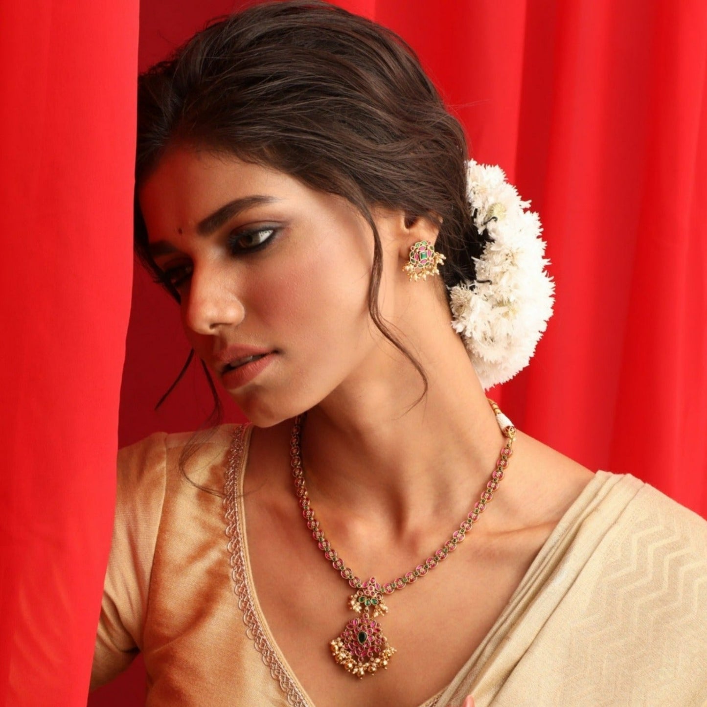Maithili Kempu Jadau Silver Necklace