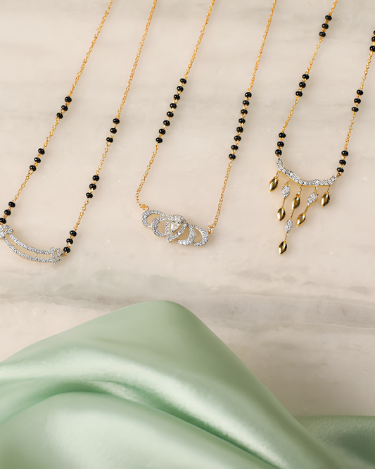 Elegant Silver Mangalsutra Necklaces with Black Beads