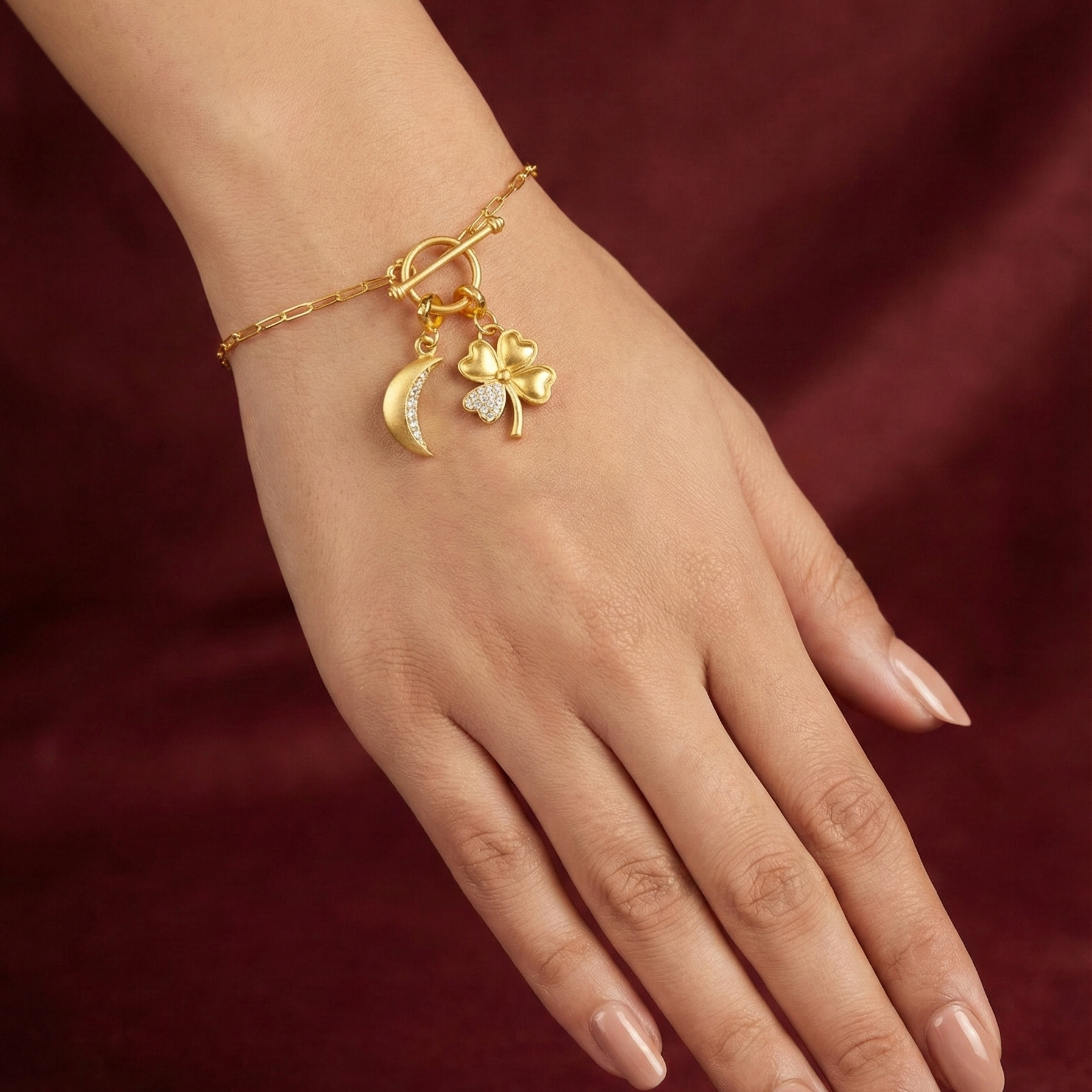 Good Luck Clover Silver Charm