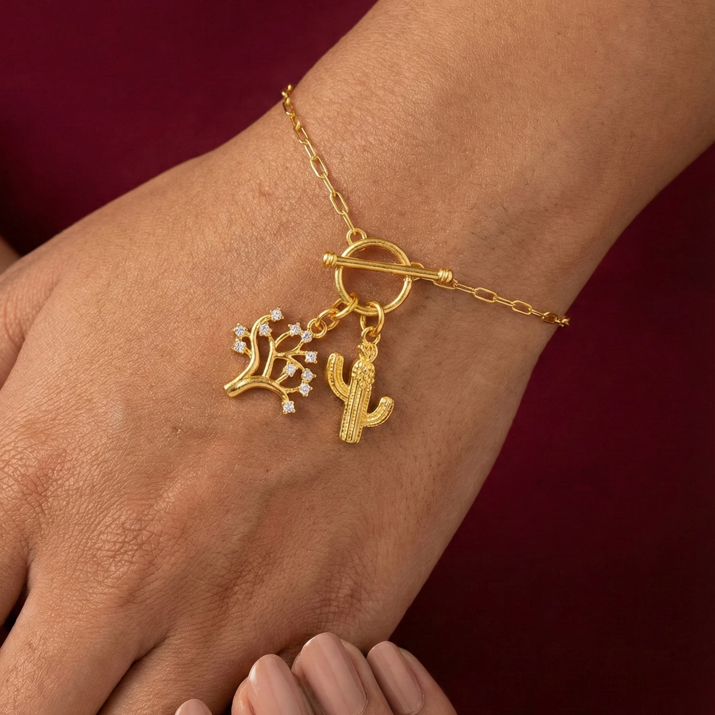 Wanderlust Cactus Silver Charm