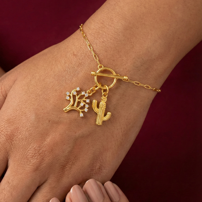 Wanderlust Cactus Silver Charm