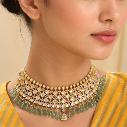 Parvati Moissanite CZ Silver Choker
