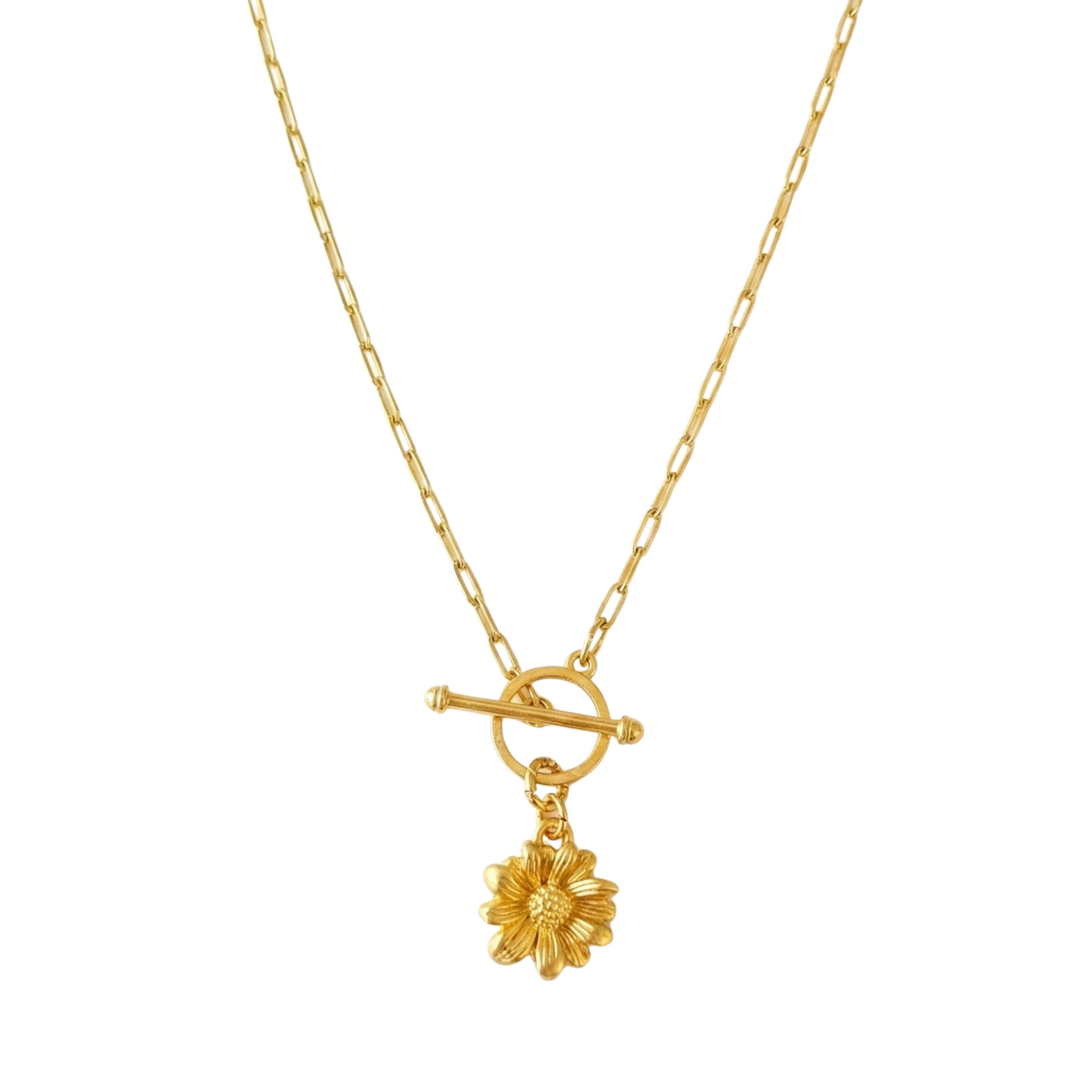 Golden Sunflower Silver Charm