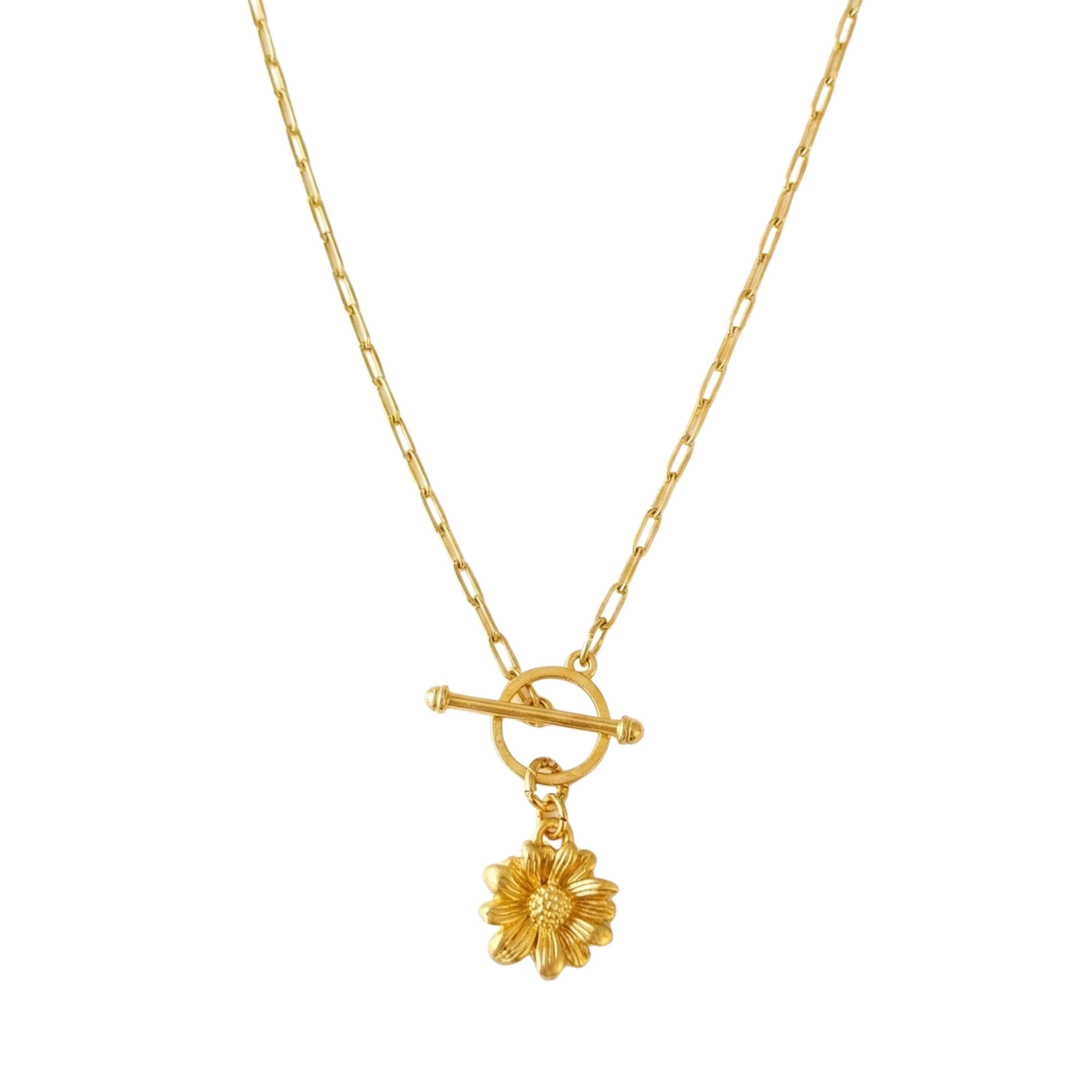 Golden Sunflower Silver Charm