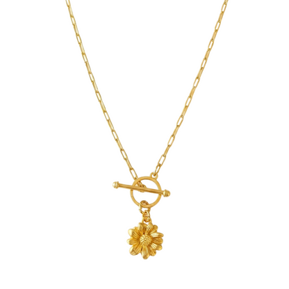 Golden Sunflower Silver Charm