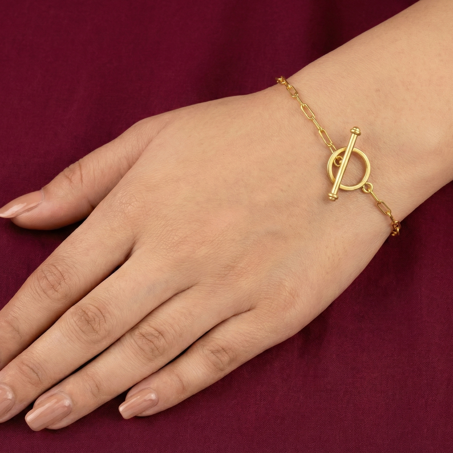 T Bar Toggle Link Silver Bracelet