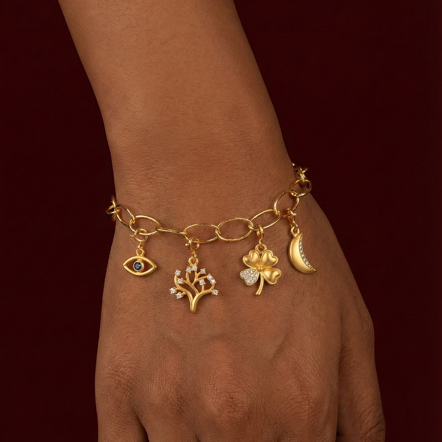 Good Luck Clover Silver Charm